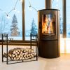 Indoor/Outdoor Heavy Duty Steel Firewood Storage w/ Kindling Holders, Shovel