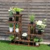 6 Tier Wooden Shelf Storage Plant Rack Stand