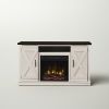 FarmHouse Rustic Ivory/Espresso TV Entertainment Electric Fireplace
