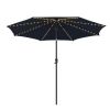 10 Feet Patio Umbrella with 112 Solar Lights and Crank Handle-Beige