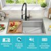 33-in Kitchen Sink with Accessories Workstation, Drop-In 16 Gauge Stainless Steel Single Bowl Kitchen Sink