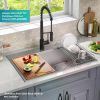 33-in Kitchen Sink with Accessories Workstation, Drop-In 16 Gauge Stainless Steel Single Bowl Kitchen Sink