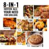 8-in-1 Master Sear BBQ Grill Huge Storage Cabinet Side Shelf With Tool Hooks Accessory Kitchen Equipment for Barbecue Utensils