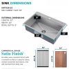 33-in Kitchen Sink with Accessories Workstation, Drop-In 16 Gauge Stainless Steel Single Bowl Kitchen Sink