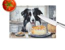 NEW Border Collie Fall Kitchen Pumpkins Glass Cutting Board Decorative Tempered Glass Kitchen Cutting and Serving Board Large Size Chopping Board