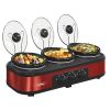 Best 4.5 1.5 Quart Crockpot Electric Red Triple Small Crock Pot Slow Cookers Buffet Wholesale Kitchen