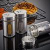 12 piece salt and pepper shaker, stainless steel spice shaker, 3.4 ounce salt dispenser, stainless steel spice jar with rotating lid, used for sugar f