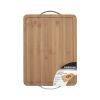 Farberware 12-inch x 16-inch Bamboo Wood Cutting Board with Trench and Metal Handles