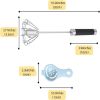 Stainless Steel Push Whisk - Easy to Use Manual Hand Mixer & Plunger Whisk - Make Froth, Foam & Whipped Cream - Semi Auto Egg Beater Plastic Tip Won't