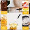 Stainless Steel Push Whisk - Easy to Use Manual Hand Mixer & Plunger Whisk - Make Froth, Foam & Whipped Cream - Semi Auto Egg Beater Plastic Tip Won't