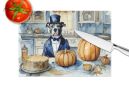 NEW Pit Bull Terrier Fall Kitchen Pumpkins Glass Cutting Board Decorative Tempered Glass Kitchen Cutting and Serving Board Large Size Chopping Board