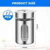 12 piece salt and pepper shaker, stainless steel spice shaker, 3.4 ounce salt dispenser, stainless steel spice jar with rotating lid, used for sugar f