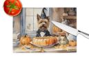 Cairn Terrier Fall Kitchen Pumpkins Glass Cutting Board Decorative Tempered Glass Kitchen Cutting and Serving Board Large Size Chopping Board