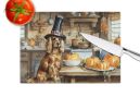 NEW Cocker Spaniel Fall Kitchen Pumpkins Glass Cutting Board Decorative Tempered Glass Kitchen Cutting and Serving Board Large Size Chopping Board