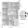 60.4" Kitchen Storage Cabinet, Freestanding Kitchen Shelves with Doors and Shelves, Dining Sideboard with Microwave Shelf, White