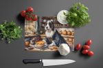 NEW Bearded Collie Fall Kitchen Pumpkins Glass Cutting Board Decorative Tempered Glass Kitchen Cutting and Serving Board Large Size Chopping Board