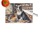 NEW Bearded Collie Fall Kitchen Pumpkins Glass Cutting Board Decorative Tempered Glass Kitchen Cutting and Serving Board Large Size Chopping Board