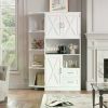 60.4" Kitchen Storage Cabinet, Freestanding Kitchen Shelves with Doors and Shelves, Dining Sideboard with Microwave Shelf, White