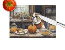 NEW English Bulldog Fall Kitchen Pumpkins Glass Cutting Board Decorative Tempered Glass Kitchen Cutting and Serving Board Large Size Chopping Board